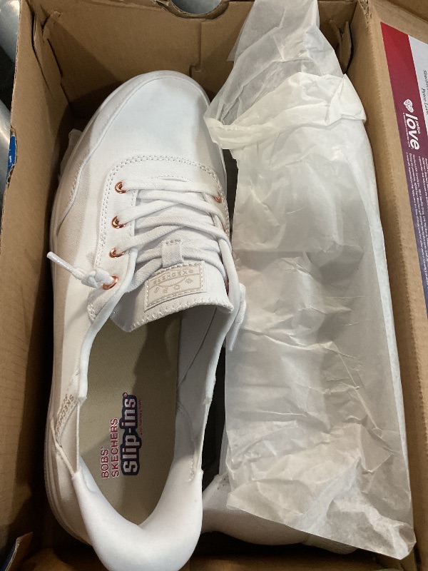 Photo 1 of (See all images)Skechers Women's Hands Free Slip-Ins Skip Cute - B Cute Sweet Sneaker, White, 10