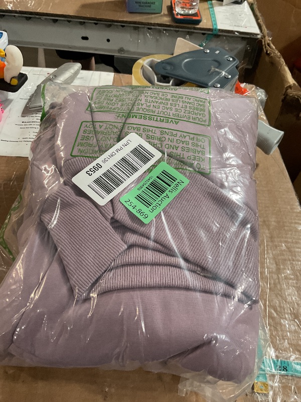 Photo 1 of (LARGE) (BAGGED) Yeokou Women's Casual Full Zip Up Sherpa Lined Hoodie Sweatshirt Jacket Coat (Purple-L)
