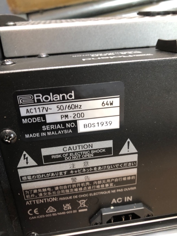 Photo 1 of ***PARTS ONLY - USED - POWERS ON - UNABLE TO HEAR SOUND - UNABLE TO TEST FURTHER - SEE PICTURES***
Roland PM-200 Compact Electronic V-Drum Set Monitor, 180-Watt