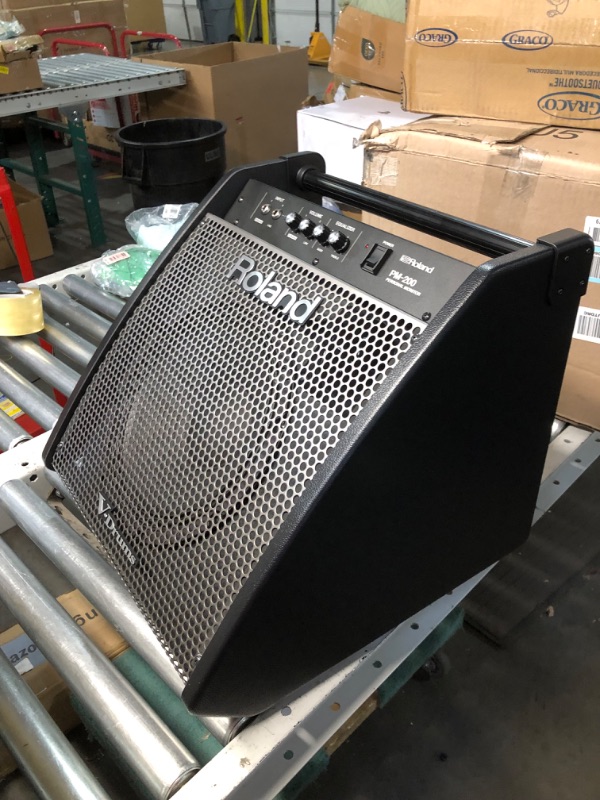Photo 1 of ***PARTS ONLY - USED - POWERS ON - UNABLE TO HEAR SOUND - UNABLE TO TEST FURTHER - SEE PICTURES***
Roland PM-200 Compact Electronic V-Drum Set Monitor, 180-Watt