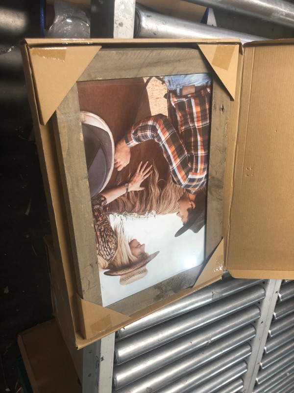 Photo 1 of Rustic Picture Frame 11x17, 100% Reclaimed Wood Frame with Tempered Glass, Farmhouse Style Photo Frame 11''x17'' Distressed & Vintage Looking Wall Decor Gallery Frame Set Mounting or Table Display