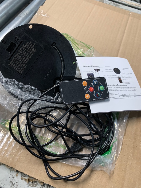 Photo 1 of (Used)(incomplete)Light Mode Adjustable Rotating Disco Ball Motor with Remote, 6-12RPM Adjustable Speed Spinner 18 LED Lamp