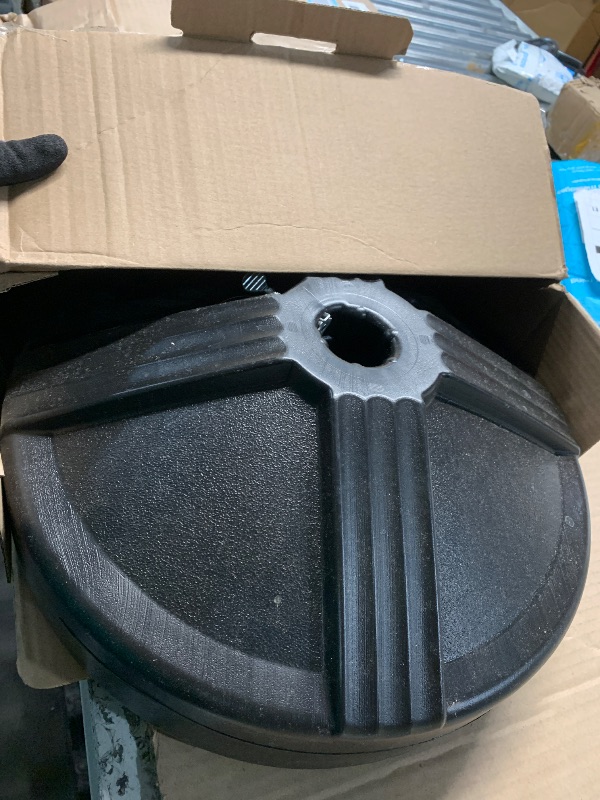 Photo 1 of (MISSING PLUG) (FAIR) US Weight Durable Fillable Umbrella Base Designed to be Used with a Patio Table (Black)