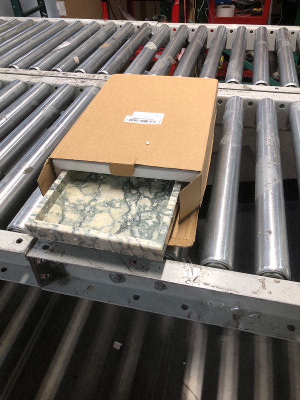 Photo 1 of *USED*Yew & Tulip Natural Marble Vanity Tray, Nature Marble with Green Textures Serving Tray for Bathroom, Kitchen, Vanity, Home Decor, Wedding etc. (12" x 8" x 1.2")