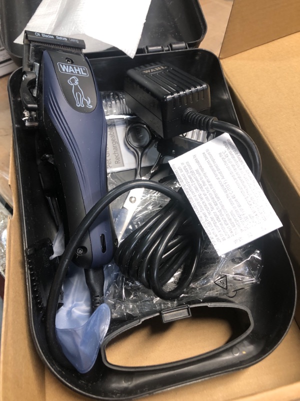 Photo 1 of **HEAVILY USED**
Wahl Power Pro Lithium Ion Rechargeable Cordless Dog Grooming Kit - Heavy Duty Cordless Electric Dog Clippers for Grooming The Thickest Coats - Model 3024675