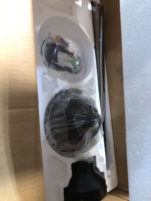 Photo 1 of ** PARTIAL SET ONLY INCLUDES ONE FAN ** 
addlon 2 Pack Ceiling Fans with Lights, 52 Inch Low Profile Ceiling Fan with Light and Remote Control, Flush Mount, Reversible, 3CCT, Dimmable, Black Ceiling Fan for Bedroom Indoor/Outdoor Use