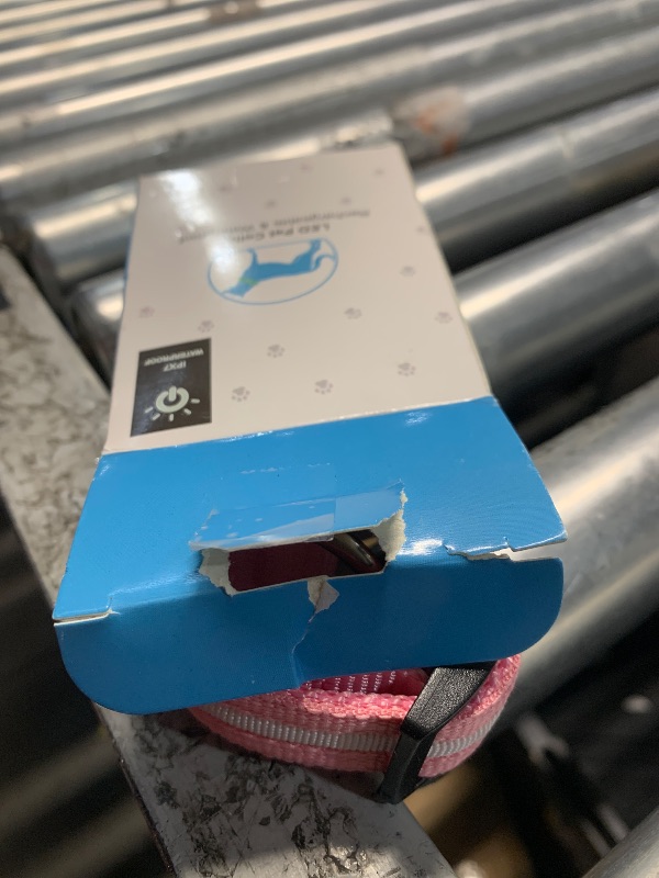 Photo 1 of *USED*PetIsay Light up Dog Collar - High Visibility & Durable Nylon Material - USB C Rechargeable & Waterproof LED Dog Collar for Night Walking,Lighted Dog Collars Glow in The Dark Flashing(Pink,L)