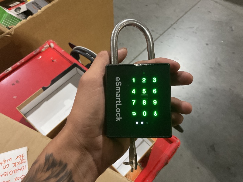 Photo 1 of **MISSING 1 CARD**
eLinkSmart Heavy Duty Smart Padlock with Key, Pad Lock with Code Keypad, Weatherproof Bluetooth RFID Keyless Electronic Digital Combination Lock for Gate Outdoor Fence Gym Locker Pool Shed Storage