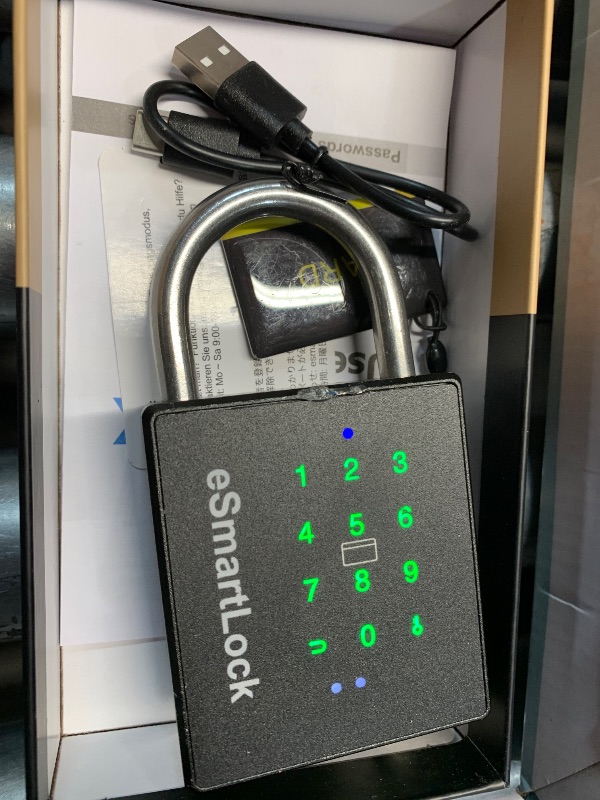 Photo 1 of **MISSING 1 CARD**
eLinkSmart Heavy Duty Smart Padlock with Key, Pad Lock with Code Keypad, Weatherproof Bluetooth RFID Keyless Electronic Digital Combination Lock for Gate Outdoor Fence Gym Locker Pool Shed Storage