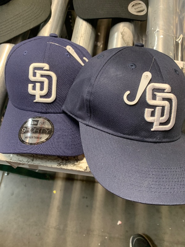 Photo 1 of (One hat is not new era)(see images)San Diego Padres New Era The League 9FORTY Adjustable Hat - Navy - OSFA 2 pieces