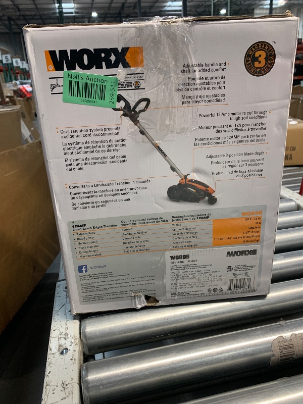 Photo 1 of (item sold for pats) (repair) Worx WG896 12 Amp 7.5" Electric Lawn Edger & Trencher