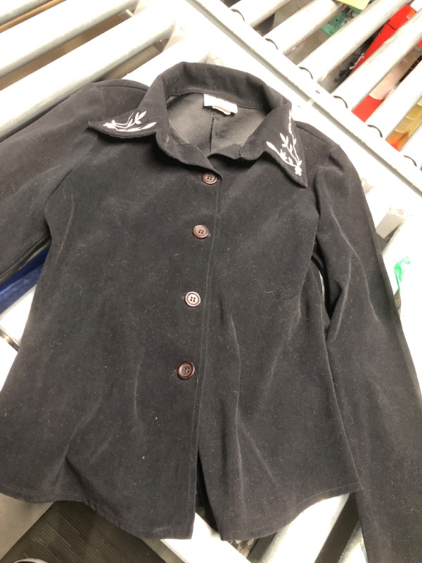 Photo 1 of ***STOCK PHOTO REFERENCE ONLY, NO SIZE TAG, APPROX SMALL/MEDIUM***Elegant Women Blouses and Shirts Embroidered Lapel Office Lady Solid Basic Shirts Tops