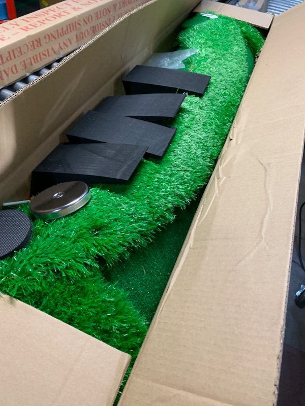 Photo 1 of ***PARTS ONLY***Roykaw Golf Putting Green - 5 x 10 Ft. Putting Mat, Professional Training Aid for Indoor & Outdoor, Green Mat w/ 3 Holes, Flags, Slope Sponges