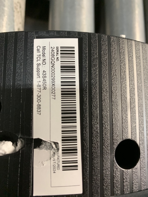 Photo 1 of ***DAMAGED - SEE COMMENTS***
TCL 43-Inch Class S4 4K LED Smart TV with Roku TV (43S450R, 2023 Model), Dolby Vision, HDR, Dolby Atmos, Works with Alexa, Google Assistant and Apple HomeKit Compatibility, Streaming UHD Television