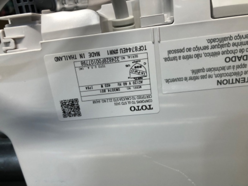 Photo 1 of ***PARTS ONLY - MAJOR DAMAGE - SEE COMMENTS***
TOTO SW3074#01 WASHLET C2 Electronic Bidet Toilet Seat with PREMIST and EWATER+ Wand Cleaning, Elongated, Cotton White