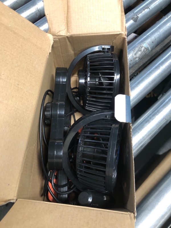 Photo 1 of (only one fan works) Poraxy Car Fan, 12V Cooling Fans for Backseat for Kids, Headrest 360 Degree Rotatable Dual Head Back Seat