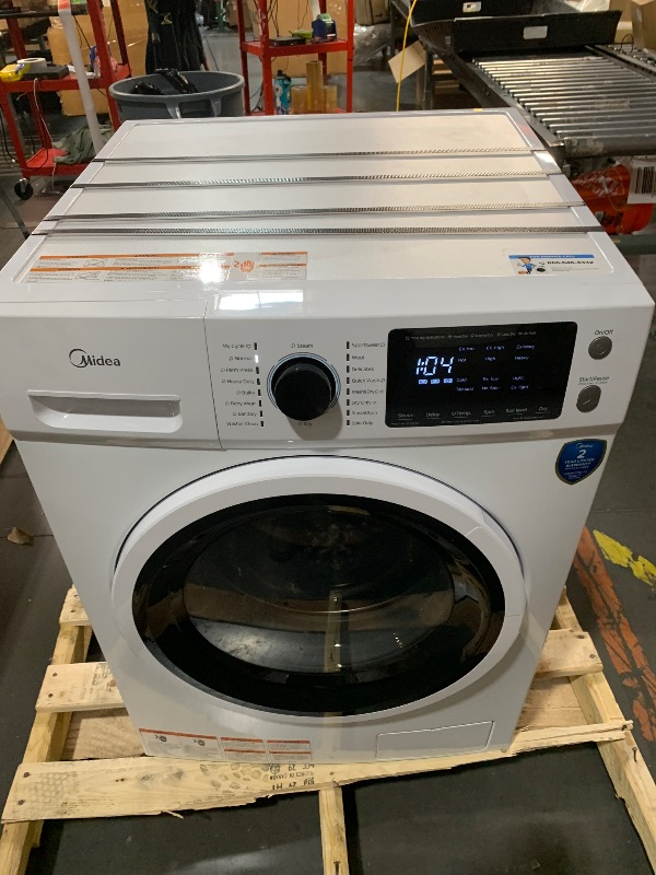 Photo 1 of ***TRUCK/TRAILER PICKUP ONLY - SCRATCHED AND DENTED - USED AND DIRTY - POWERS ON - UNABLE TO TEST FURTHER***
Midea 24 Inch Washer and Dryer Combo, All in One Washer and Dryer 2.7 cu.ft 26lbs, Ventless Washing Machine, Steam Care, Overnight Dry, 1400 RPM, 