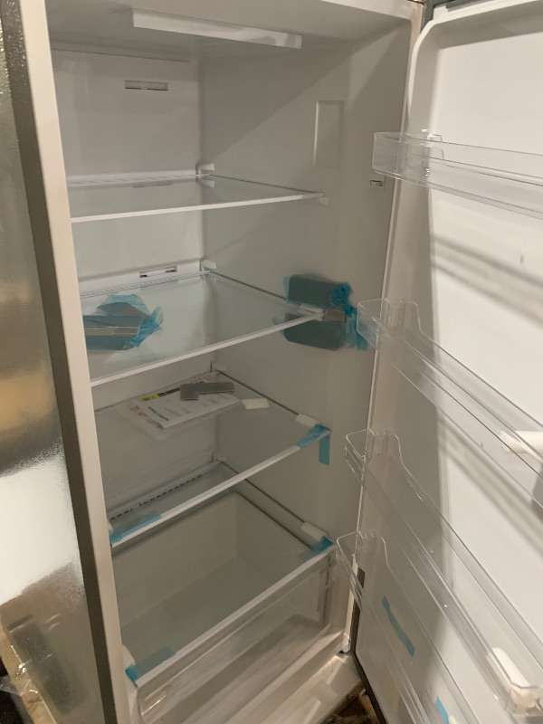 Photo 1 of ***TRUCK/TRAILER PICKUP ONLY***STOCK PHOTO FOR REFERENCE ONLY**
(used) (minor damage) 14 cu. ft. Frost Free Upright Convertible Freezer/Refrigerator in Stainless Steel


