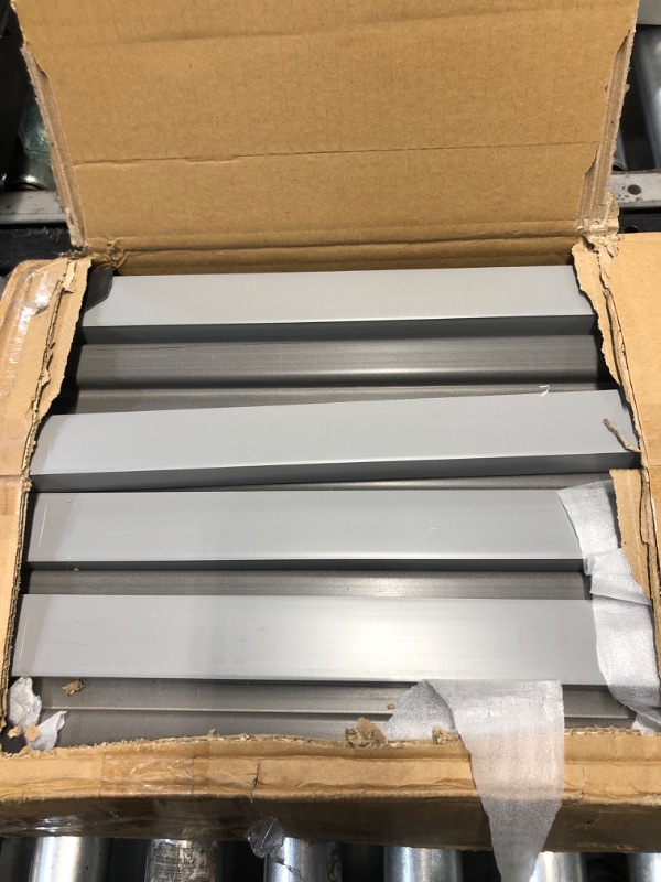 Photo 1 of Neoaider Slatwall Panel 8 FT x 4 FT, Interlocking Slat Wall Paneling Garage Wall Organizer, Wall Mounted PVC Slat Wall Panels, Suitable for Garage Wall Storage, Slatwall Board, Shelves - Grey