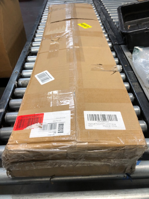 Photo 1 of Neoaider Slatwall Panel 8 FT x 4 FT, Interlocking Slat Wall Paneling Garage Wall Organizer, Wall Mounted PVC Slat Wall Panels, Suitable for Garage Wall Storage, Slatwall Board, Shelves - Grey