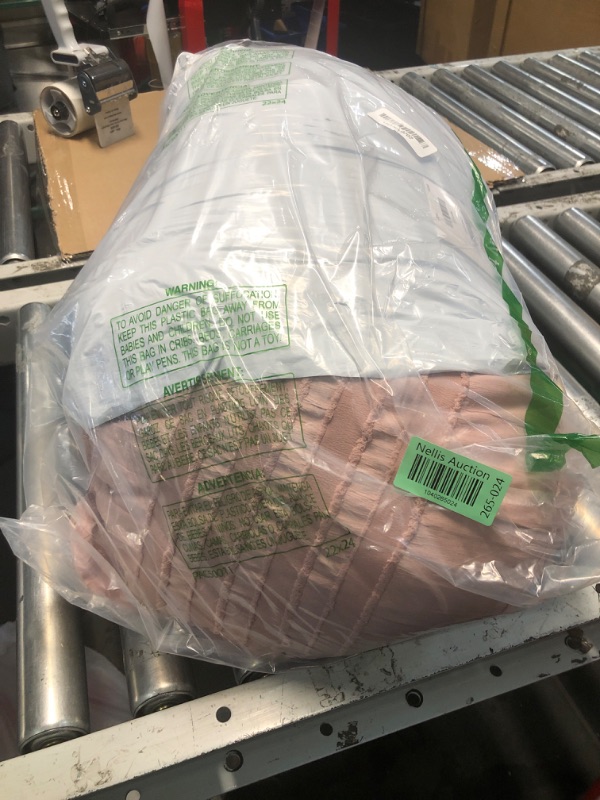 Photo 1 of WONGS BEDDING Pink Comforter Set King,3 Pieces Ruffle Farmhouse Shabby Chic Boho Comforter for King Bed,Soft Textured Bedding Set with 1 Ruffle Comforter,2 Tufted Pillowcases 104"×90"