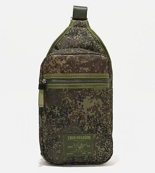 Photo 1 of **LIGHT SHADE THAN STOCK PHOTO**
(TAN CAMO) (BAGGED) True Religion Crossbody Bags for Women & Men, Sling Bag for Men, Women Cross Body Bag, Sling Backpack Travel Bag Travel Purse