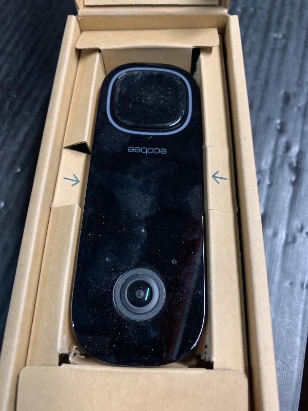 Photo 1 of **PREV USED, MISSING PIECES**
ecobee Smart Video Doorbell Camera (Wired) - with Industry Leading HD Camera, Smart Security, Night Vision, Person and Package Sensors, 2-Way Talk, and Video & Snapshot Recording