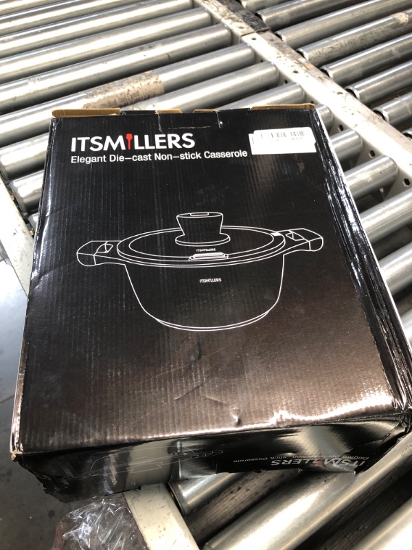 Photo 1 of (Lid does not fit)ITSMILLERS Nonstick Stock Pot,6.5 Qt Elegant Aluminum Ceramic Casserole with Pour Spout Lid, Induction Bottom