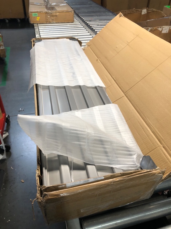 Photo 1 of Neoaider Slatwall Panel 8 FT x 4 FT, Interlocking Slat Wall Paneling Garage Wall Organizer, Wall Mounted PVC Slat Wall Panels, Suitable for Garage Wall Storage, Slatwall Board, Shelves - Grey