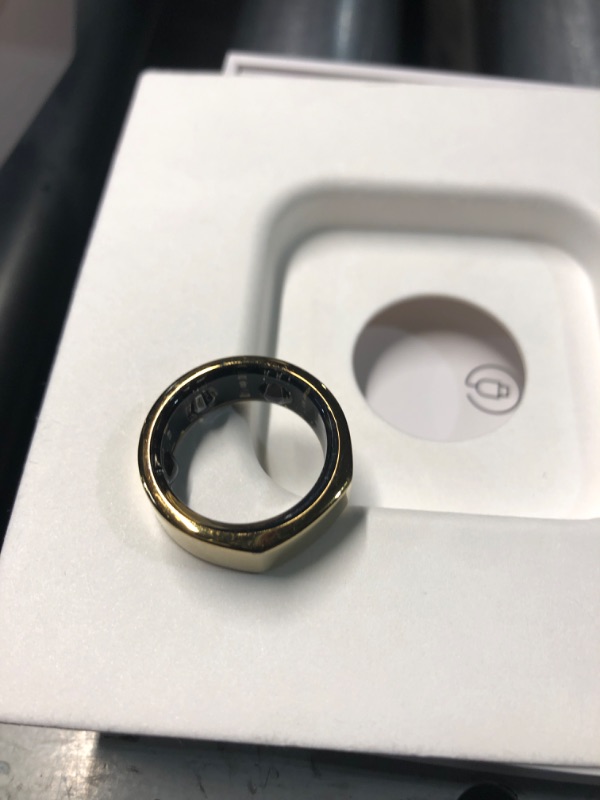 Photo 1 of **SOME SCRATCHES, NO CHARGER** Oura Ring Gen3 Heritage - Gold - Size 8 - Smart Ring - Size First with Oura Ring Gen3 Sizing Kit - Sleep Tracking Wearable - Heart Rate - Fitness Tracker - 5-7 Days Battery Life