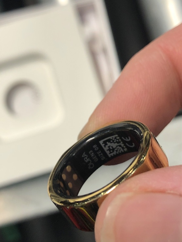 Photo 1 of **SOME SCRATCHES, NO CHARGER** Oura Ring Gen3 Heritage - Gold - Size 8 - Smart Ring - Size First with Oura Ring Gen3 Sizing Kit - Sleep Tracking Wearable - Heart Rate - Fitness Tracker - 5-7 Days Battery Life