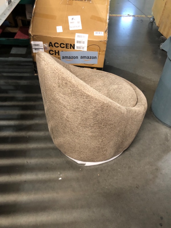 Photo 1 of ***USED - DIRTY - NO PACKAGING***
Barrel Accent Chair, 360 Swivel with Hidden Storage, Modern Round Swivel Chair for Living Room/Bedroom - Brown - 28.54"D x 25.39"W x 28.74"H