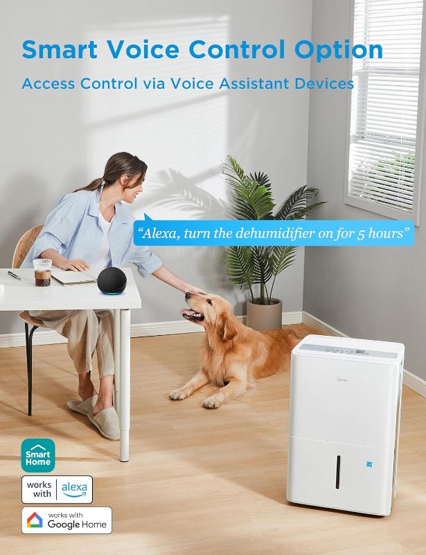 Photo 1 of (PARTS) (NOT FULLY FUNCTIONAL) Midea 4,500 Sq. Ft.Dehumidifier for Basement, Energy Star Certified, With Reusable Air Filter 50 Pint - Ideal For Basements, Large & Medium Sized Rooms, And Bathrooms (White)