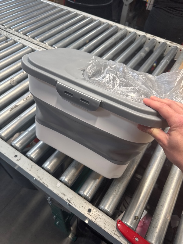 Photo 1 of (MISSING ALL THE ACCESSORIES) (CONTAINER ONLY) DDMOMMY 20-30 Lbs Rice Storage Container,Collapsible Food Storage Containers with Rolling Wheel Airtight Locking Lid,Flour Storage Container with Cup and Scoop,Suitable for Food,Rice,Pet Food,Flour