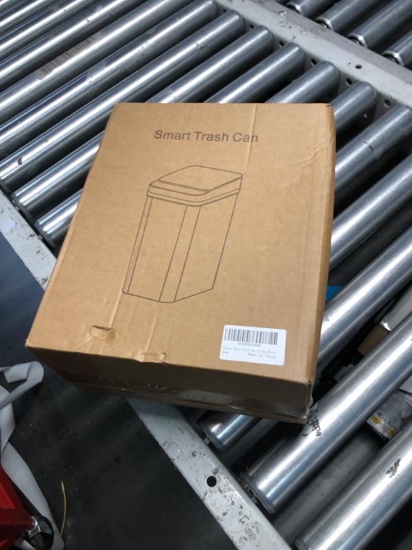 Photo 1 of (Used)(damaged)Yatmung Touchless Bathroom Trash Can - 2.5 Gallon Smart Trash Can Sensor Motion - Skinny Trash Bin with Lid - Electric