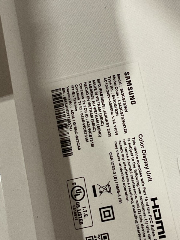 Photo 1 of SEE NOTES**SAMSUNG 43" Odyssey Neo G7 Series 4K UHD Smart Gaming Monitor, 144Hz, 1ms, VESA Display HDR600, Quantum Matrix 