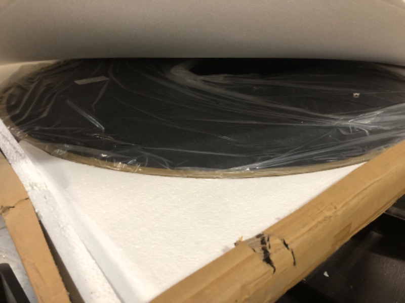 Photo 1 of 48 Inch Round Wall Mirror Gold Metal Framed Mirror Circle Mirror Modern Style HD Vanity Mirror Wall-Mounted Mirror for Entryways, Bathroom or Dorm