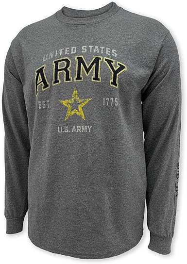 Photo 1 of Armed Forces Gear Army Star Est. 1775 Long Sleeve T-Shirt (Grey, MD)