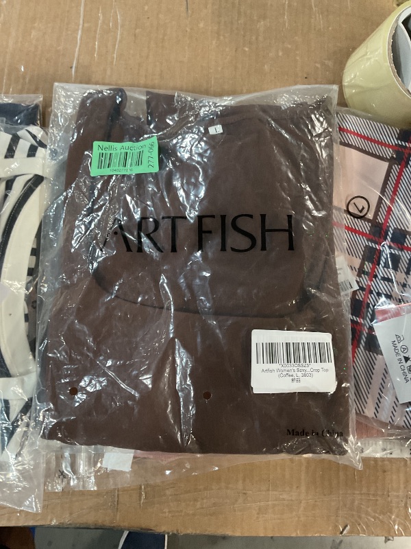Photo 1 of Artfish Womens Sexy Cropped Shirts Long Sleeve Square Scoop Neck Fitted Basic Crop Top Chocolate Brown L
