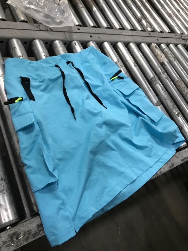 Photo 1 of MIVEI 20" Women's Hiking Cargo Skorts Skirts with Zipper Pockets Knee Length Golf Tummy Control Quick Dry Long Skort Light Blue MED
