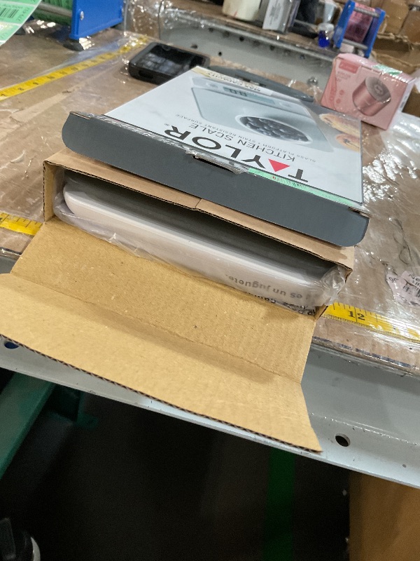 Photo 1 of Taylor Glass Top Food Scale with Touch Control Buttons, 11 lb Capacity, Silver