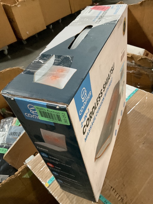 Photo 1 of COMFIER Rechargeable Back Massage Pad for Back Deep Tissue, Foldable Back Massage Chair Pad with Adjustable Intensity?Shiatsu Back Massager with Heat, Gifts for Mom Dad