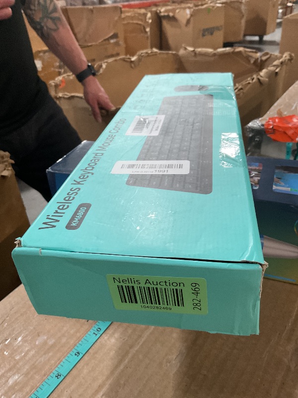 Photo 1 of Wireless Keyboard and Mouse Combo for Windows, 2.4G Full-Sized External Cordless Computer Keyboard Mouse Combo for Laptop PC Desktop Chrome Mac, Number Pad 1600 DPI Silent Mouse USB Receiver (Black)