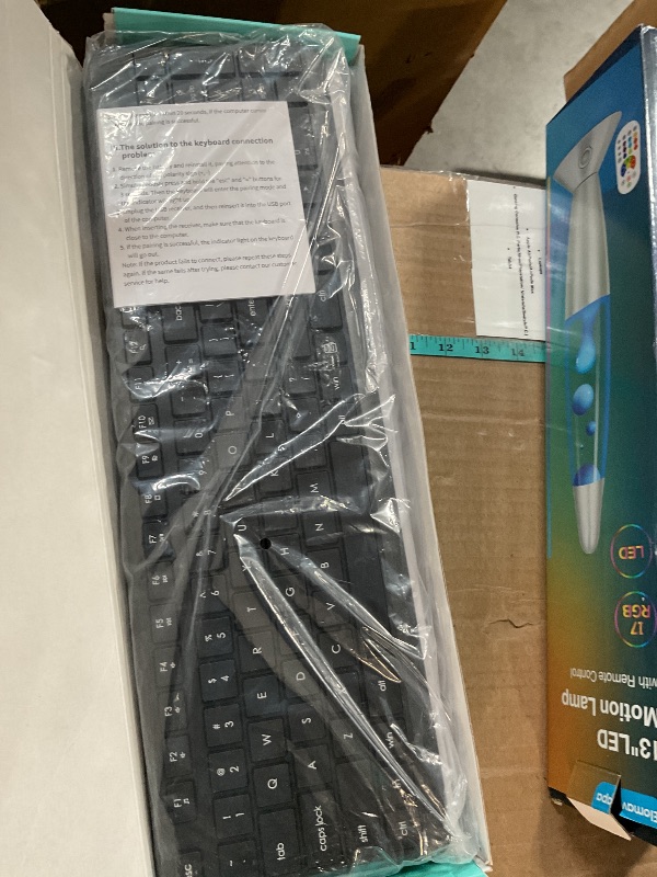 Photo 1 of Wireless Keyboard and Mouse Combo for Windows, 2.4G Full-Sized External Cordless Computer Keyboard Mouse Combo for Laptop PC Desktop Chrome Mac, Number Pad 1600 DPI Silent Mouse USB Receiver (Black)