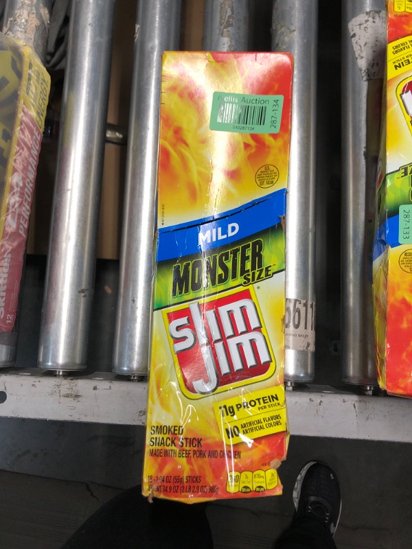 Photo 1 of (non-refundable) Slim Jim Monster Smoked Meat Sticks, Mild Flavor, 11g Protein Per Stick, Easter Basket Stuffer, 1.94 oz. (18 Count)