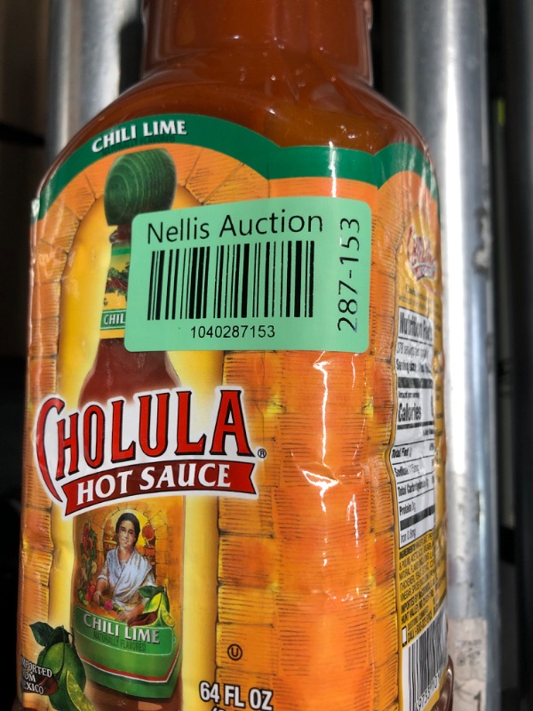 Photo 1 of (non-refundable)Cholula Chili Lime Hot Sauce, 64 fl oz - One 64 Fluid Ounce Bulk Container of Chili Lime Hot Sauce with Mexican Peppers, Lime and Signature Spice Blend, Perfect for Eggs, Shrimp, and More