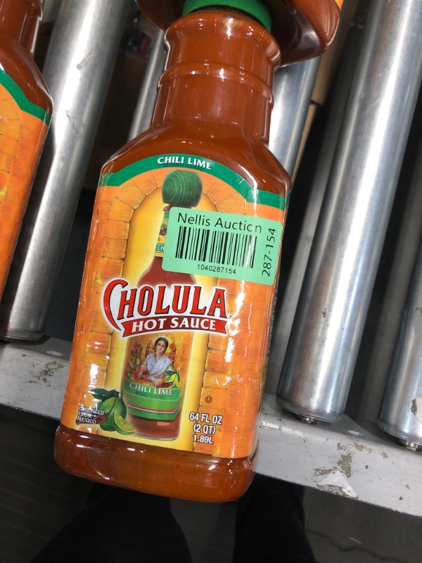 Photo 1 of (non-refundable) Cholula Chili Lime Hot Sauce, 64 fl oz - One 64 Fluid Ounce Bulk Container of Chili Lime Hot Sauce with Mexican Peppers, Lime and Signature Spice Blend, Perfect for Eggs, Shrimp, and More