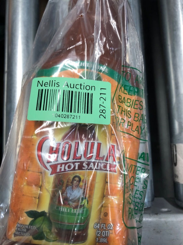 Photo 1 of (non-refundable)Cholula Chili Lime Hot Sauce, 64 fl oz - One 64 Fluid Ounce Bulk Container of Chili Lime Hot Sauce with Mexican Peppers, Lime and Signature Spice Blend, Perfect for Eggs, Shrimp, and More