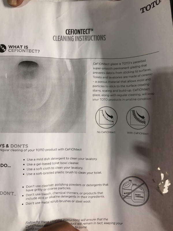 Photo 1 of ** BOX 1 OF 3**
TOTO Drake Elongated TORNADO FLUSH Toilet Bowl, WASHLET+ Ready, Cotton White - C776CEGT40#01