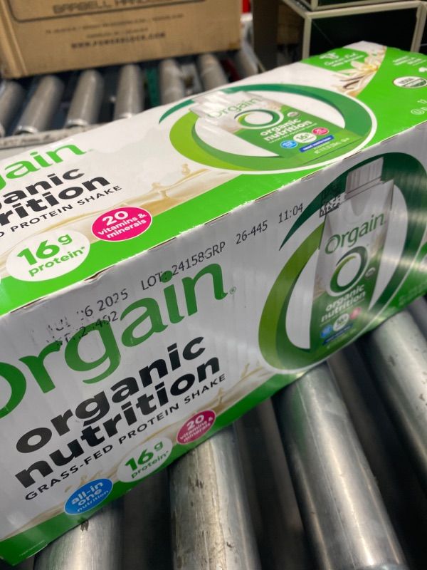Photo 1 of ***(EXP:JUL 06, 2025) NONREFUNDABLE*** Orgain Organic Nutritional Protein Shake, Vanilla Bean - 16g Grass Fed Whey Protein, Meal Replacement, 20 Vitamins & Minerals, Fruits & Vegetables, Gluten Free, Non-GMO, 11 Fl Oz (12 Pack)
